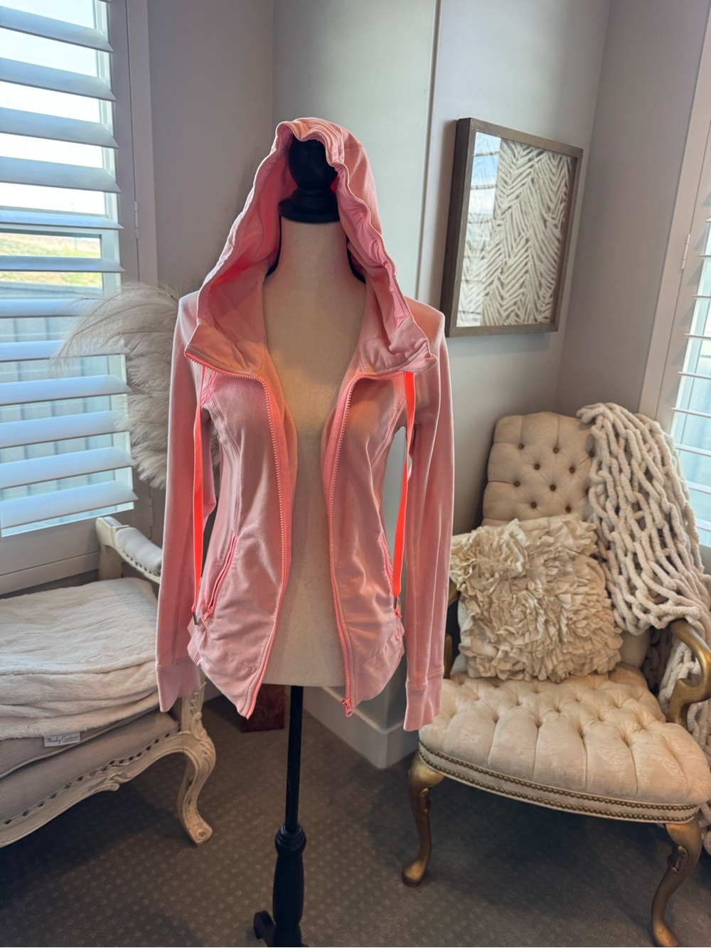 Lululemon Scuba Hoodie Size 8 Pink Coral Full Zip